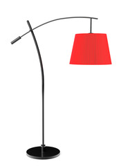 Red balanced floor lamp