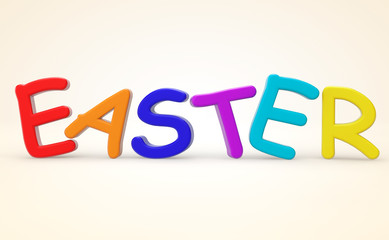 Cartoon color Easter sign