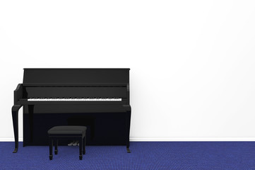 Black Piano with chair