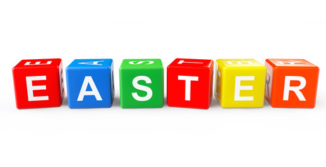 Toy cubes as Easter sign