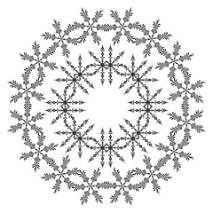 Pattern of snowflakes, contours