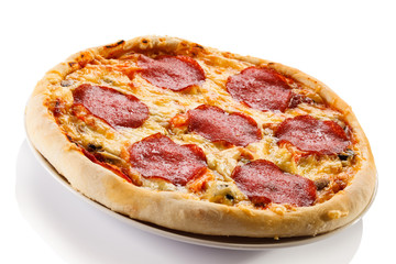 Pizza on white background