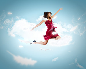 Jumping woman