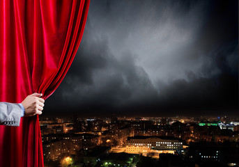 Opened curtain