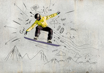 Snowboarding - obrazy, fototapety, plakaty
