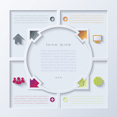 Abstract infographic design with circle and arrows