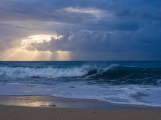 Stormy evening at the beach