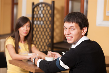 Couple in cafe