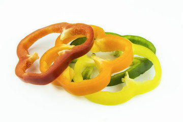 slices of colorful sweet bell pepper
