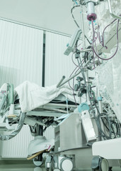 Medical equipment in a hospital ward