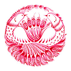 decorative circle birds of paradise