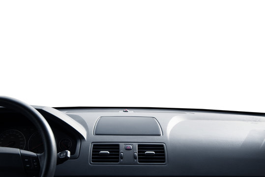 Fototapeta cruscotto auto in fondo bianco