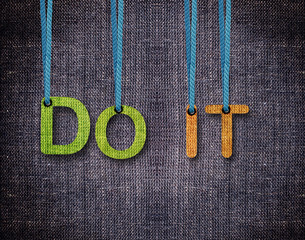 Letters hanging strings