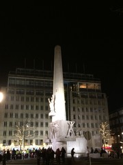 National Monument in Amsterdam, Netherlands at night