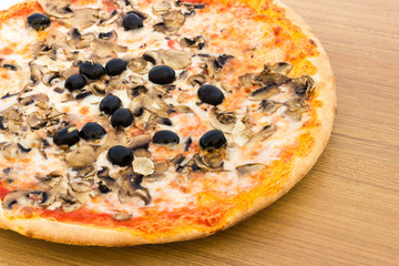 Pizza with mushrooms