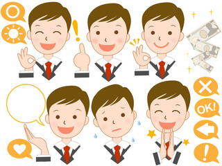 ビジネスマン　様々な表情