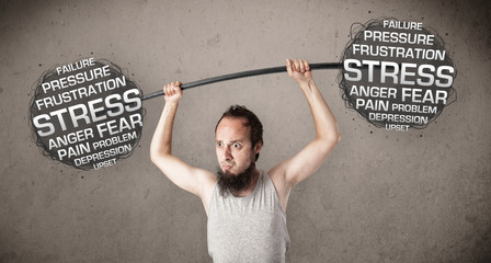 skinny guy defeating stress
