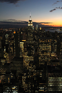 Fototapeta Vue aérienne de New York de nuit