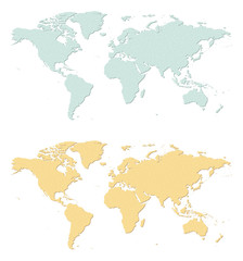 Fototapeta na wymiar An illustration of two sandpaper earth maps.
