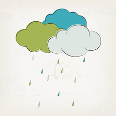Retro rainy clouds