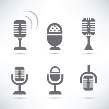 microphones symbol collection