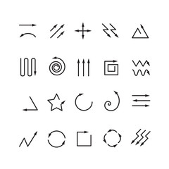 Different arrow signs collection isolated on white