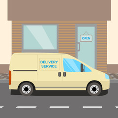 Beige delivery Van