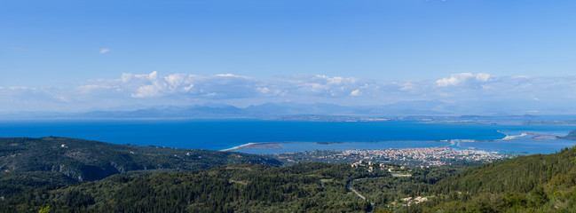 Overview on the island of Lefkada in Greece