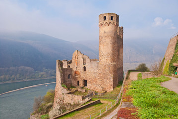 Fototapeta na wymiar Burgruine Ehrenfels im Rheingau bei Rüdesheim