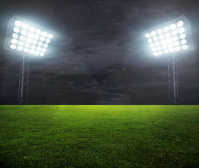 Stadion mit Nachtbeleuchtung