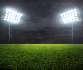 Foto op Plexiglas Voetbal nachtverlicht stadion