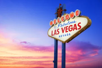 Foto op Canvas Welkom bij Fabulous Las Vegas-bord © somchaij