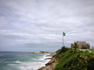 Brazilian flag in Copacabana fort, Rio de Janeiro