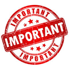 Important vector red stamp