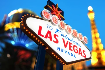 Fototapete Rund Willkommen im Fabulous Las Vegas Sign Nevada © somchaij