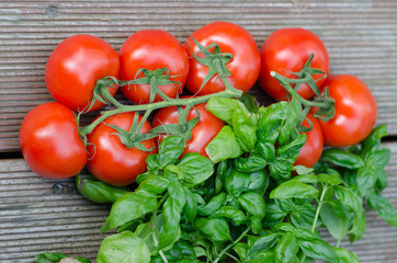 Tomaten und Basilikum