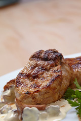 steak with sauce