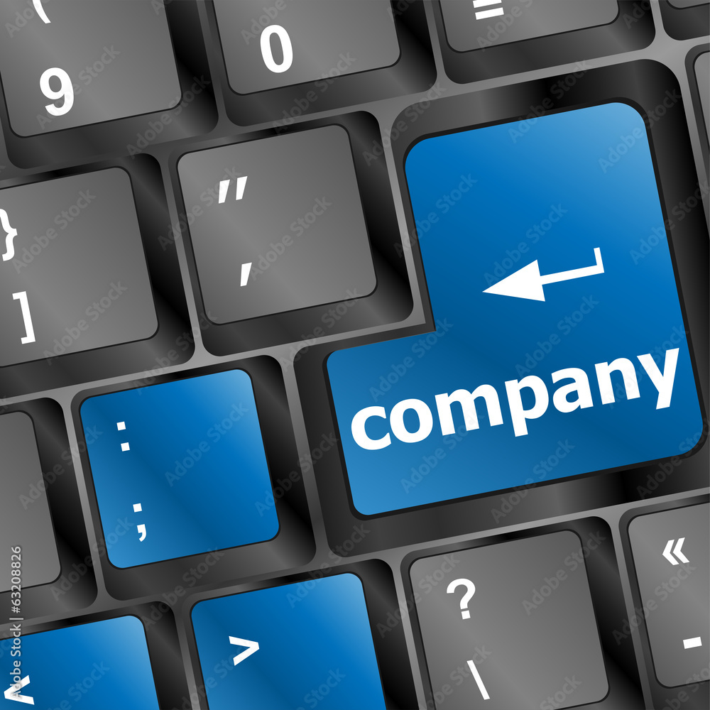 Poster keyboard key with company button