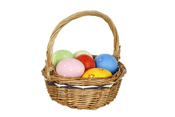 easter eggs in basket
