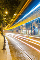 Fototapeta na wymiar Night motion on urban streets