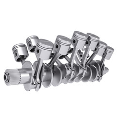 Crankshaft and pistons