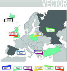 Europe map with pins 2