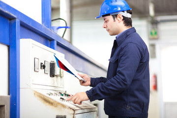 Portrait of an electrician at work