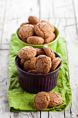 meringue almond cookies in bowls