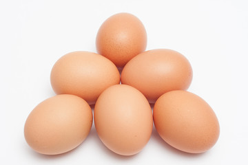 Pyramid shaped chicken egg pile