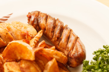 sausages with potatoes