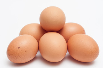 Pyramid shaped chicken egg pile