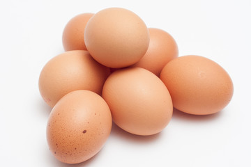 Pyramid shaped chicken egg pile