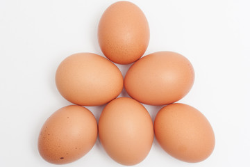 Pyramid shaped chicken egg pile
