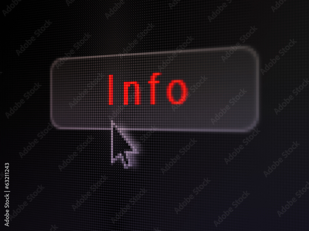 Poster data concept: info on digital button background